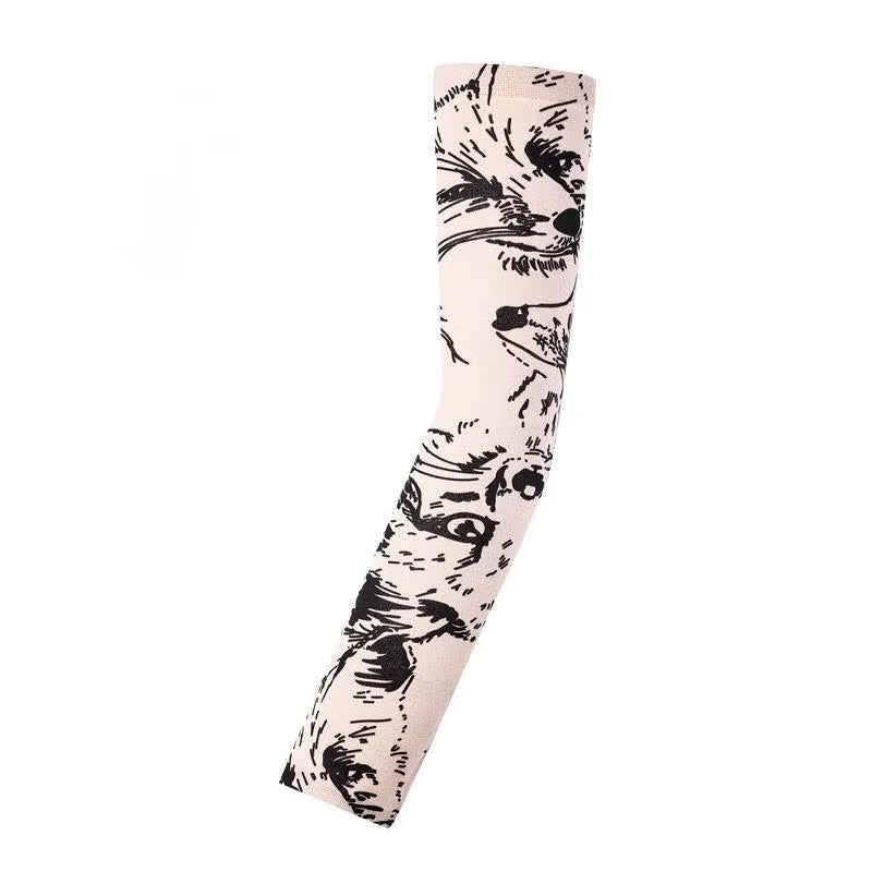 Fashion New Men Flower Arm Tattoo Sleeves Seamless Outdoor Riding Sunscreen Arm Sleeves Sun Uv Protection Arm Warmers for Women