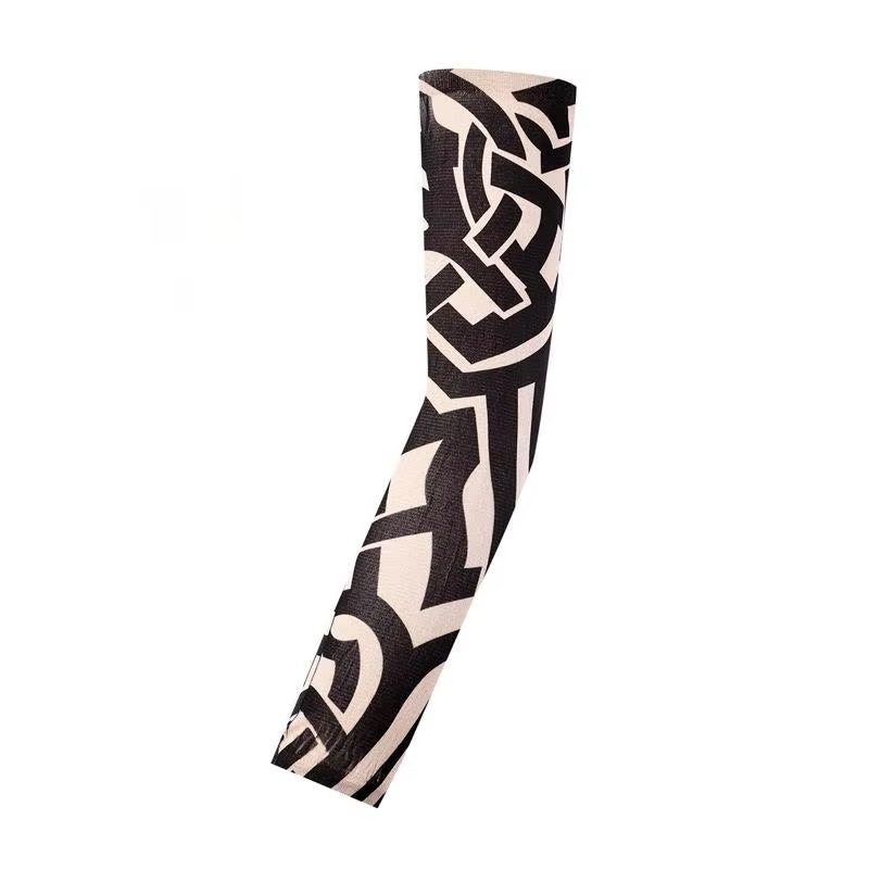 Fashion New Men Flower Arm Tattoo Sleeves Seamless Outdoor Riding Sunscreen Arm Sleeves Sun Uv Protection Arm Warmers for Women