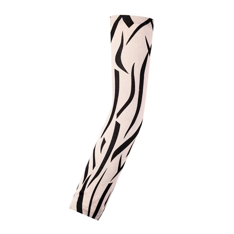 Fashion New Men Flower Arm Tattoo Sleeves Seamless Outdoor Riding Sunscreen Arm Sleeves Sun Uv Protection Arm Warmers for Women