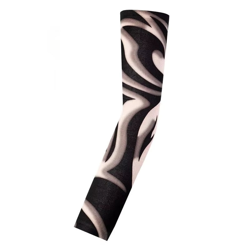 Fashion New Men Flower Arm Tattoo Sleeves Seamless Outdoor Riding Sunscreen Arm Sleeves Sun Uv Protection Arm Warmers for Women