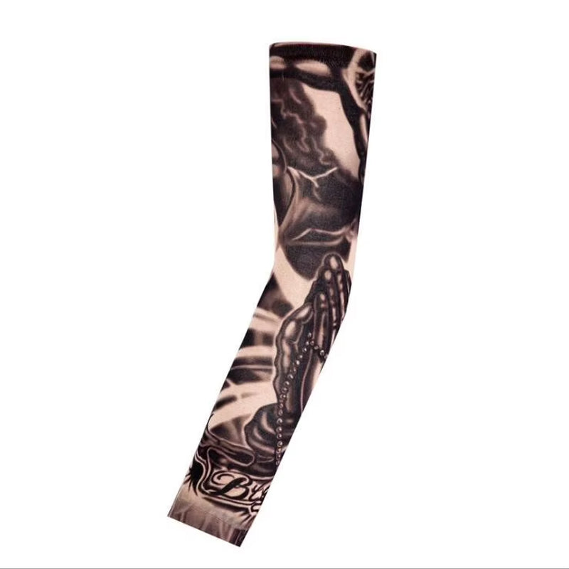 Fashion New Men Flower Arm Tattoo Sleeves Seamless Outdoor Riding Sunscreen Arm Sleeves Sun Uv Protection Arm Warmers for Women