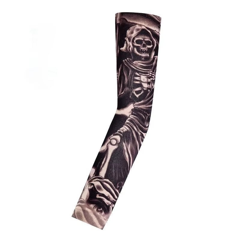 Fashion New Men Flower Arm Tattoo Sleeves Seamless Outdoor Riding Sunscreen Arm Sleeves Sun Uv Protection Arm Warmers for Women