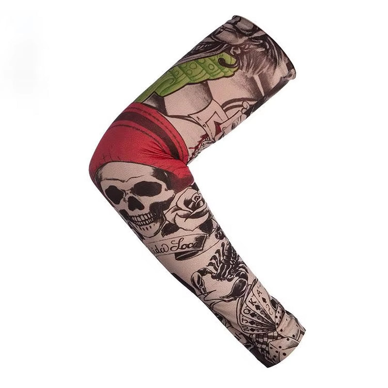 Fashion New Men Flower Arm Tattoo Sleeves Seamless Outdoor Riding Sunscreen Arm Sleeves Sun Uv Protection Arm Warmers for Women