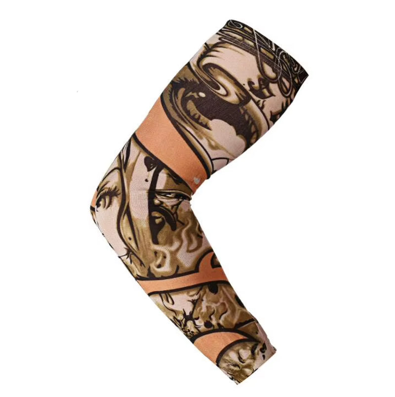 Fashion New Men Flower Arm Tattoo Sleeves Seamless Outdoor Riding Sunscreen Arm Sleeves Sun Uv Protection Arm Warmers for Women