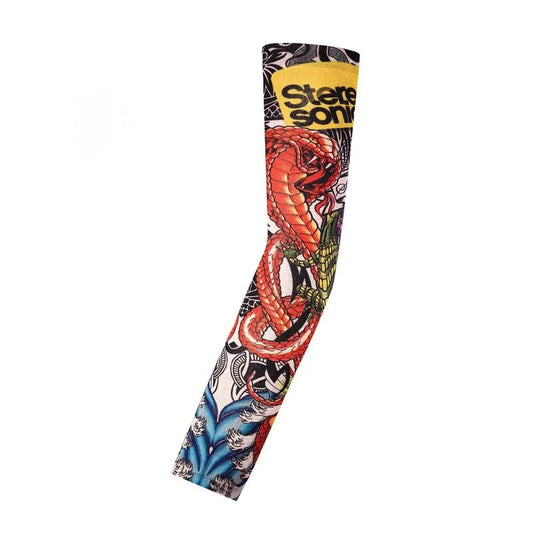 Fashion New Men Flower Arm Tattoo Sleeves Seamless Outdoor Riding Sunscreen Arm Sleeves Sun Uv Protection Arm Warmers for Women