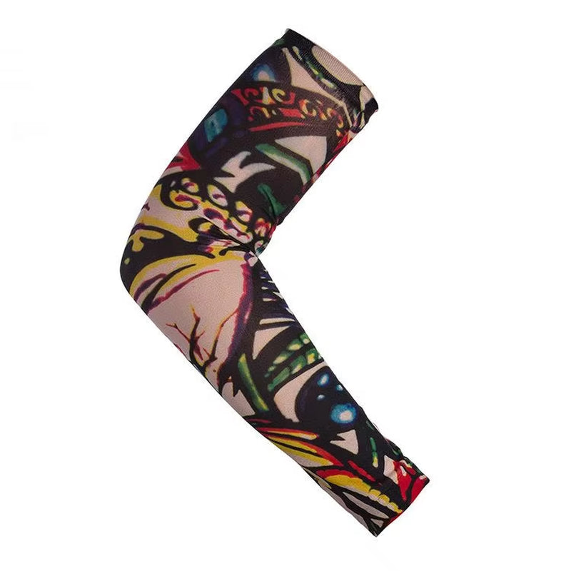 Fashion New Men Flower Arm Tattoo Sleeves Seamless Outdoor Riding Sunscreen Arm Sleeves Sun Uv Protection Arm Warmers for Women