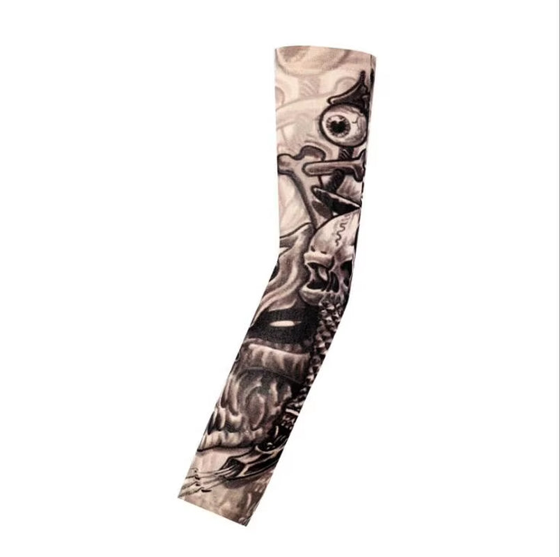 Fashion New Men Flower Arm Tattoo Sleeves Seamless Outdoor Riding Sunscreen Arm Sleeves Sun Uv Protection Arm Warmers for Women