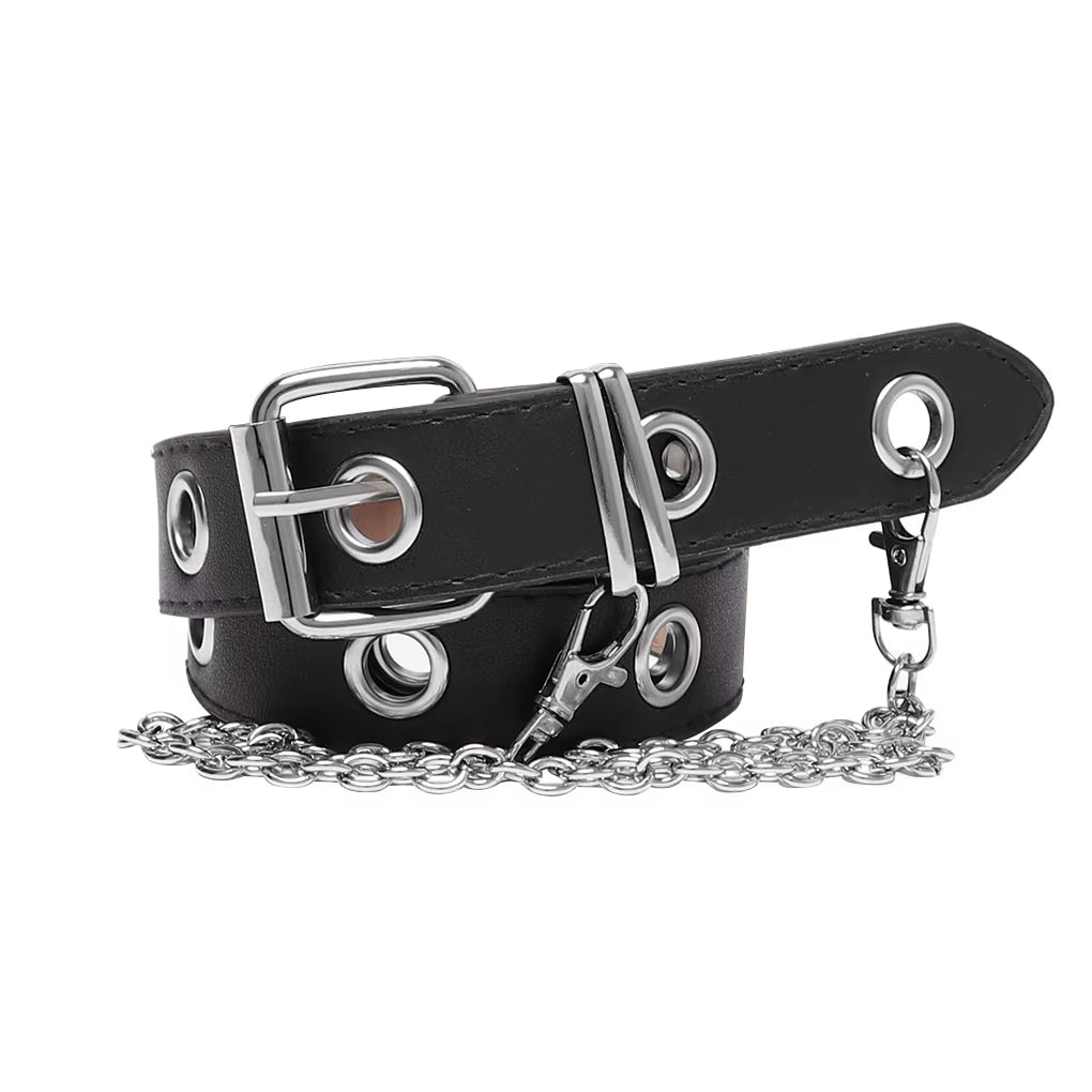 Coffee Black Color Women Belt Leather Pin Buckle Belt New Punk Wind Jeans Fashion Individual Decorative Belt Chain Women Belt
