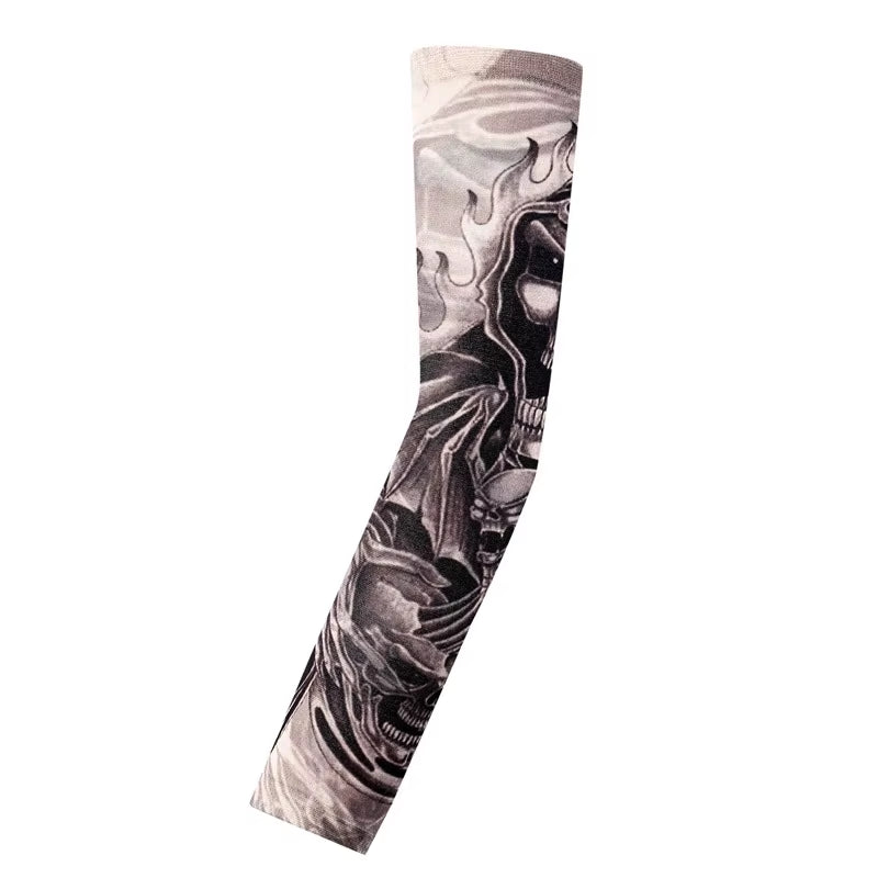 Fashion New Men Flower Arm Tattoo Sleeves Seamless Outdoor Riding Sunscreen Arm Sleeves Sun Uv Protection Arm Warmers for Women