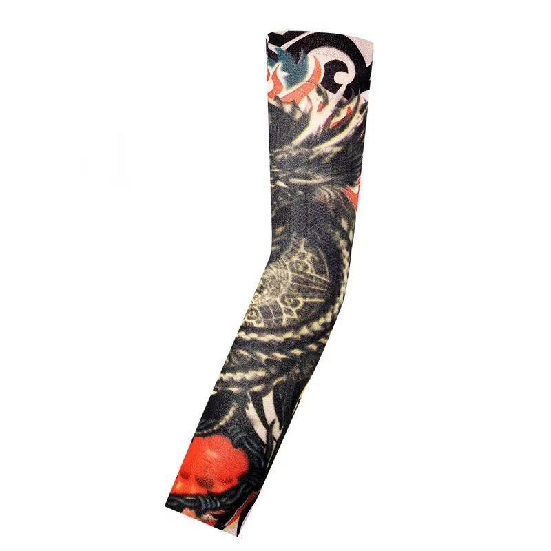 Fashion New Men Flower Arm Tattoo Sleeves Seamless Outdoor Riding Sunscreen Arm Sleeves Sun Uv Protection Arm Warmers for Women