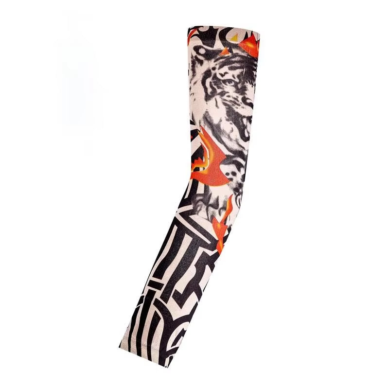Fashion New Men Flower Arm Tattoo Sleeves Seamless Outdoor Riding Sunscreen Arm Sleeves Sun Uv Protection Arm Warmers for Women